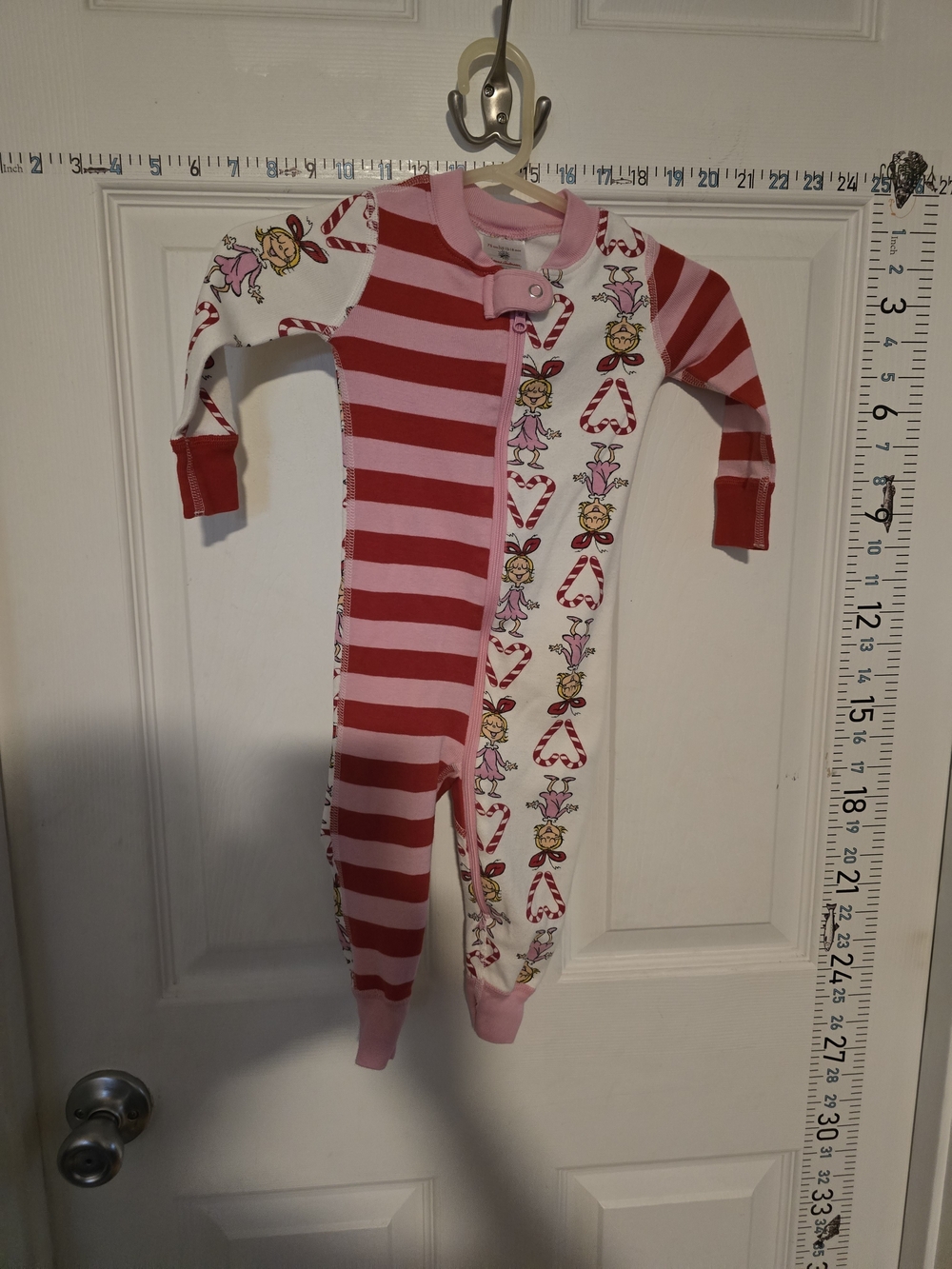 Hanna Andersson Pink & Red Striped Candy-Print One-Piece Footie